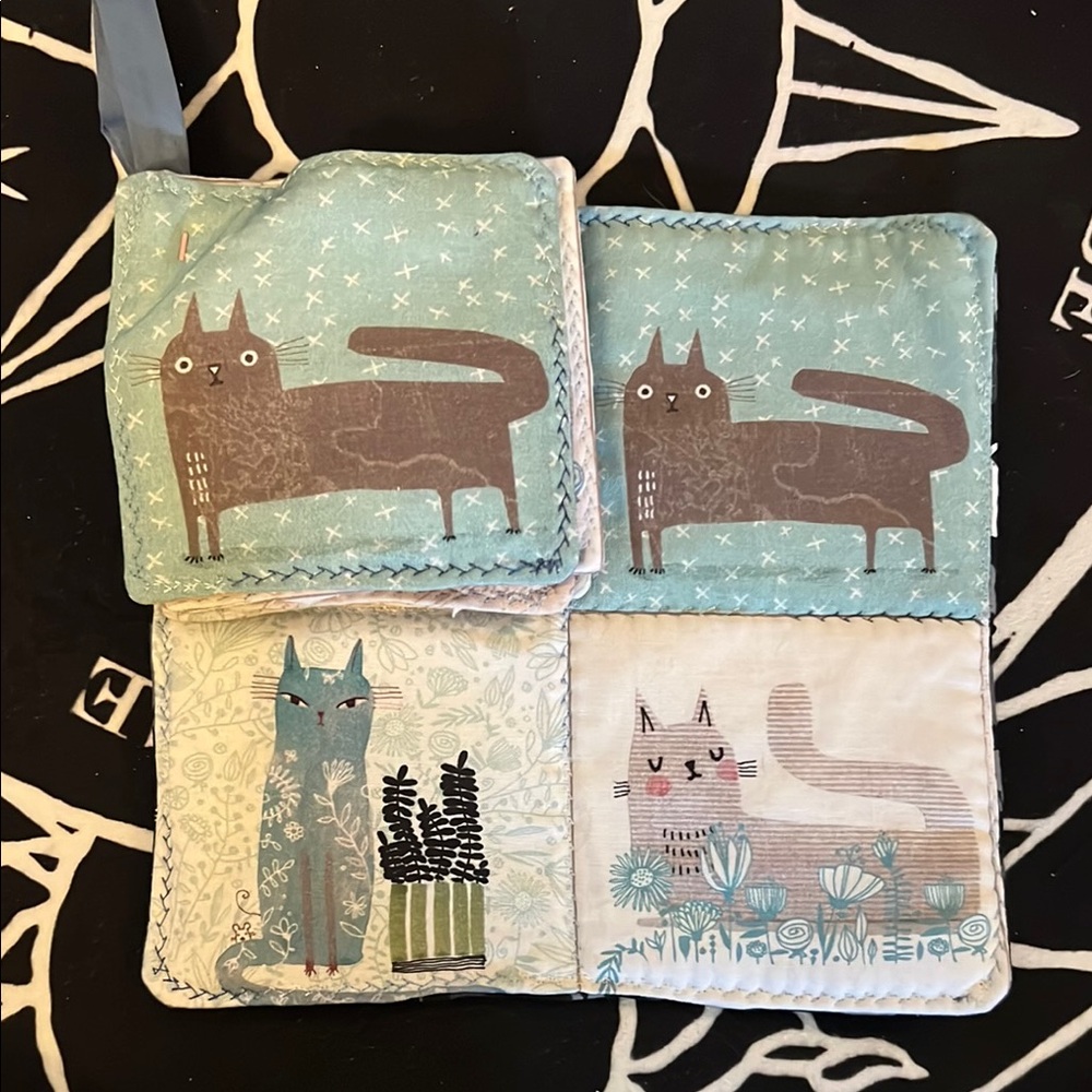 Cute Cat Print Coasters Set